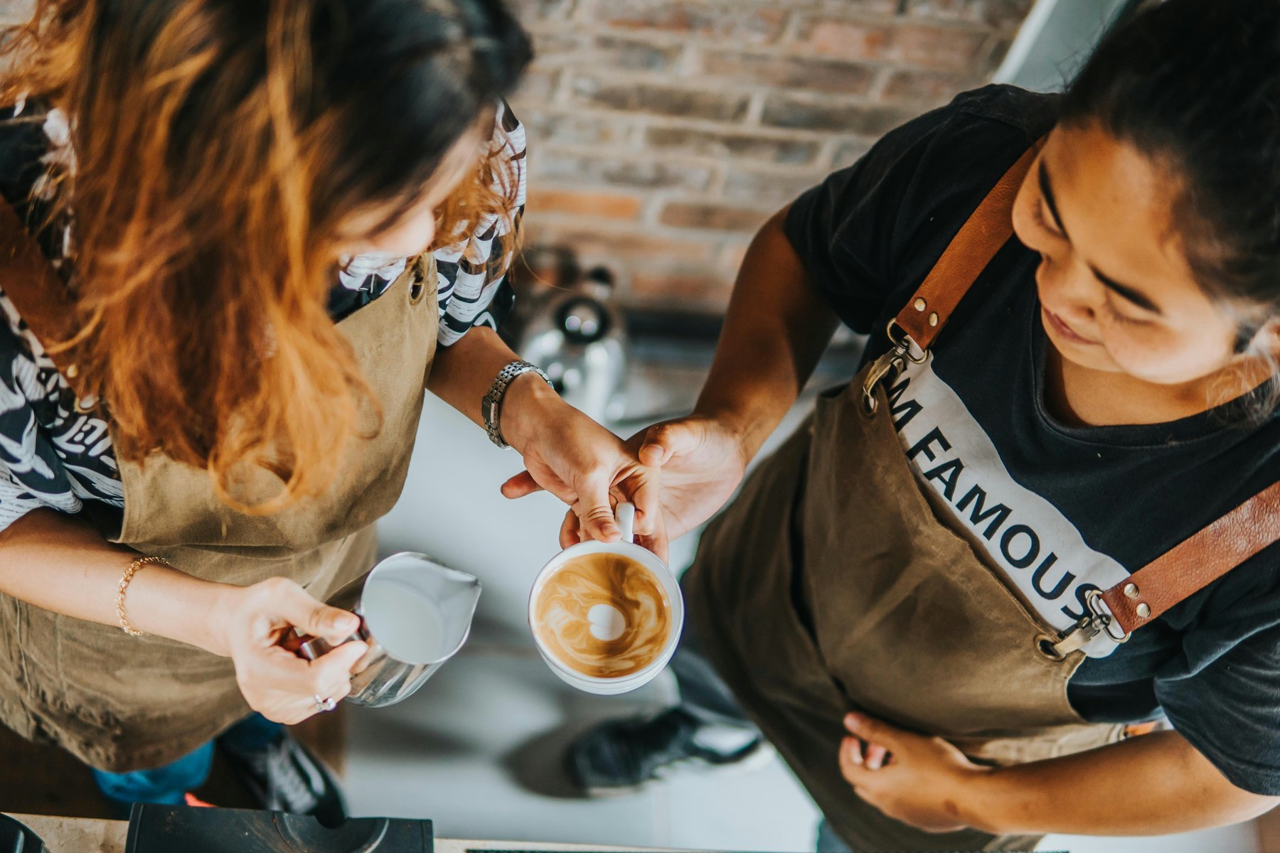 Baristas working at an independent coffee shop